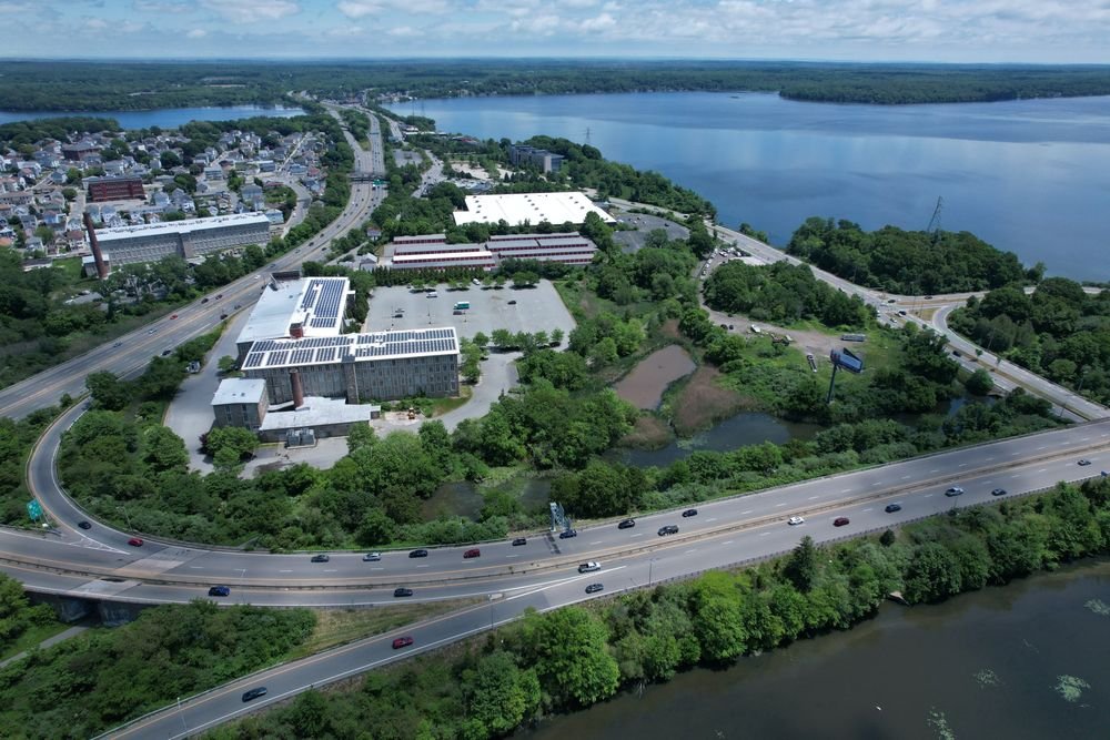 Clover Leaf Mills beside Route 24 and I-195 in Fall River