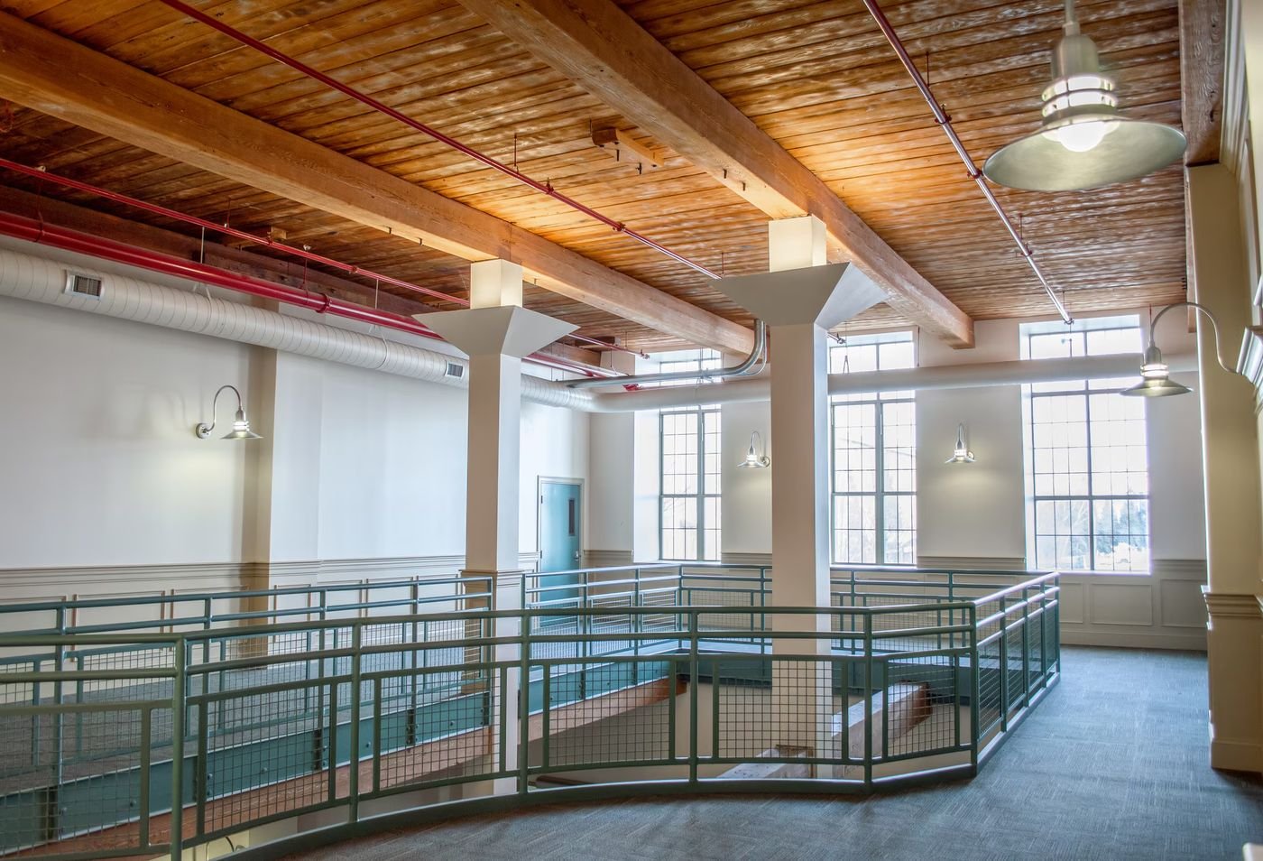 Restored atrium at Clover Leaf Mills
